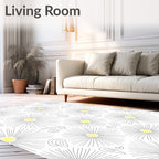 Sunburst Floral Outline Pattern Rug