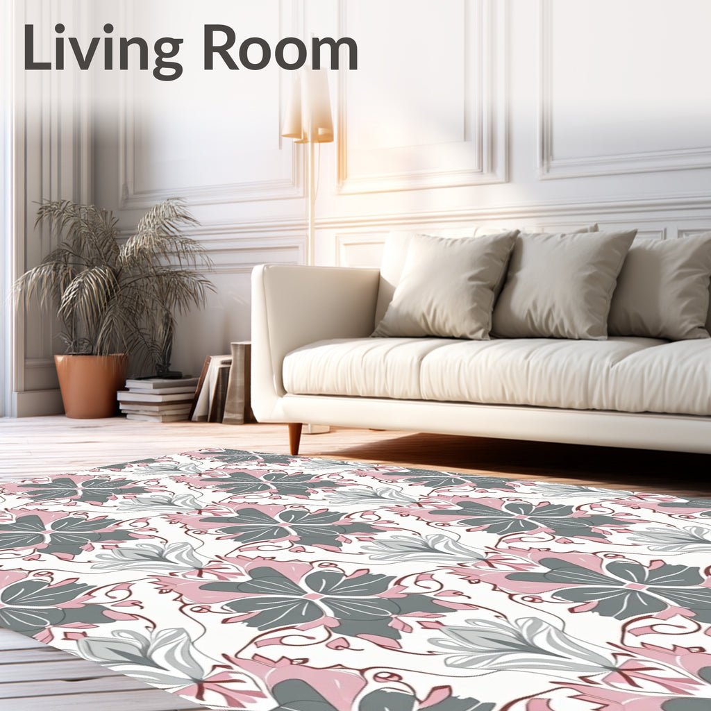 Art Nouveau Floral Scroll Pattern Rug