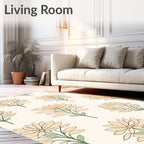 Soft Yellow Floral Pattern Design Rug