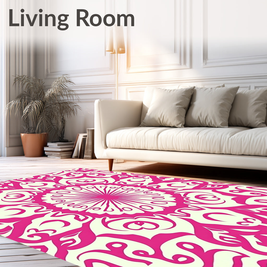 Pink Traditional Floral Medallion Rug
