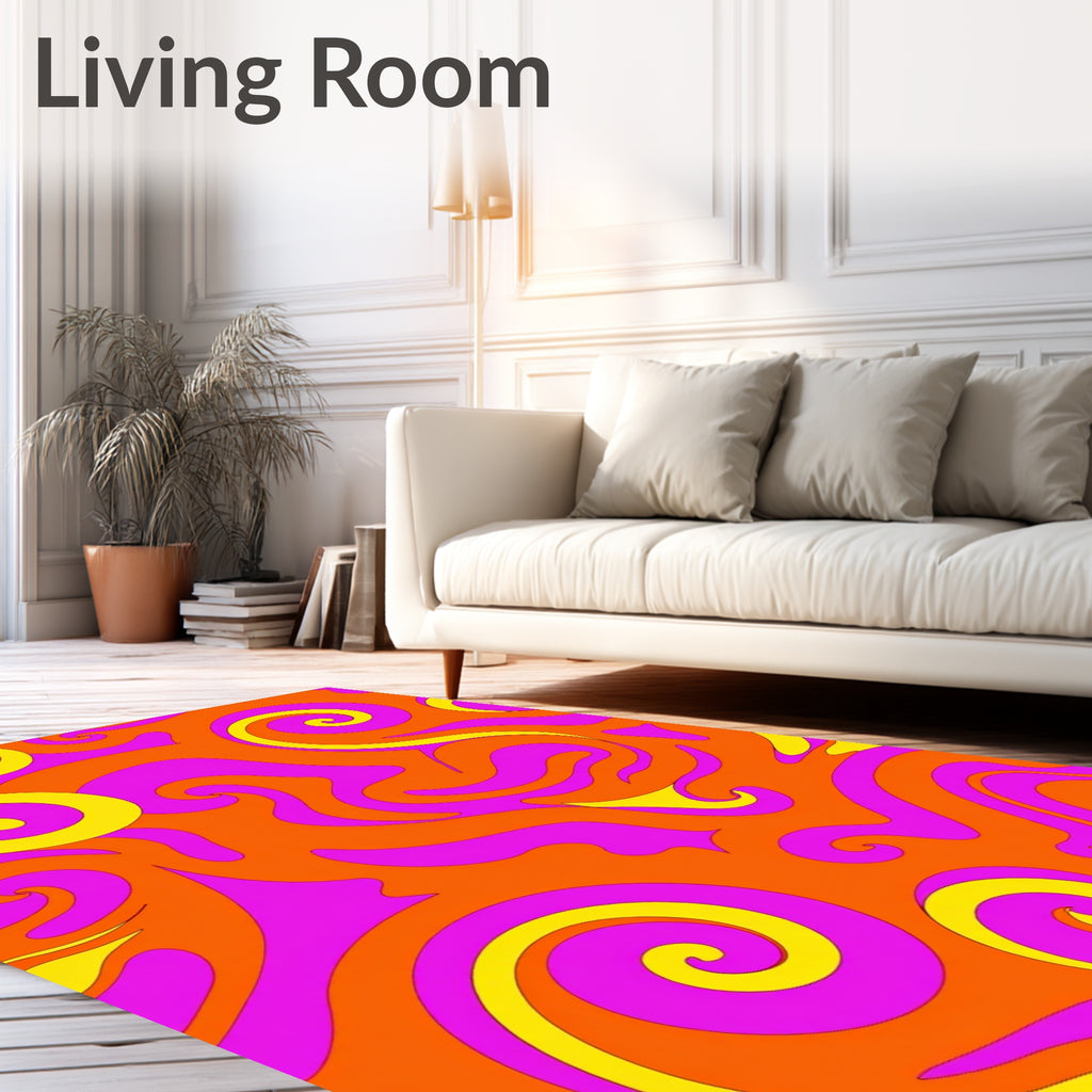 Groovy Swirls Waves Pattern Rug
