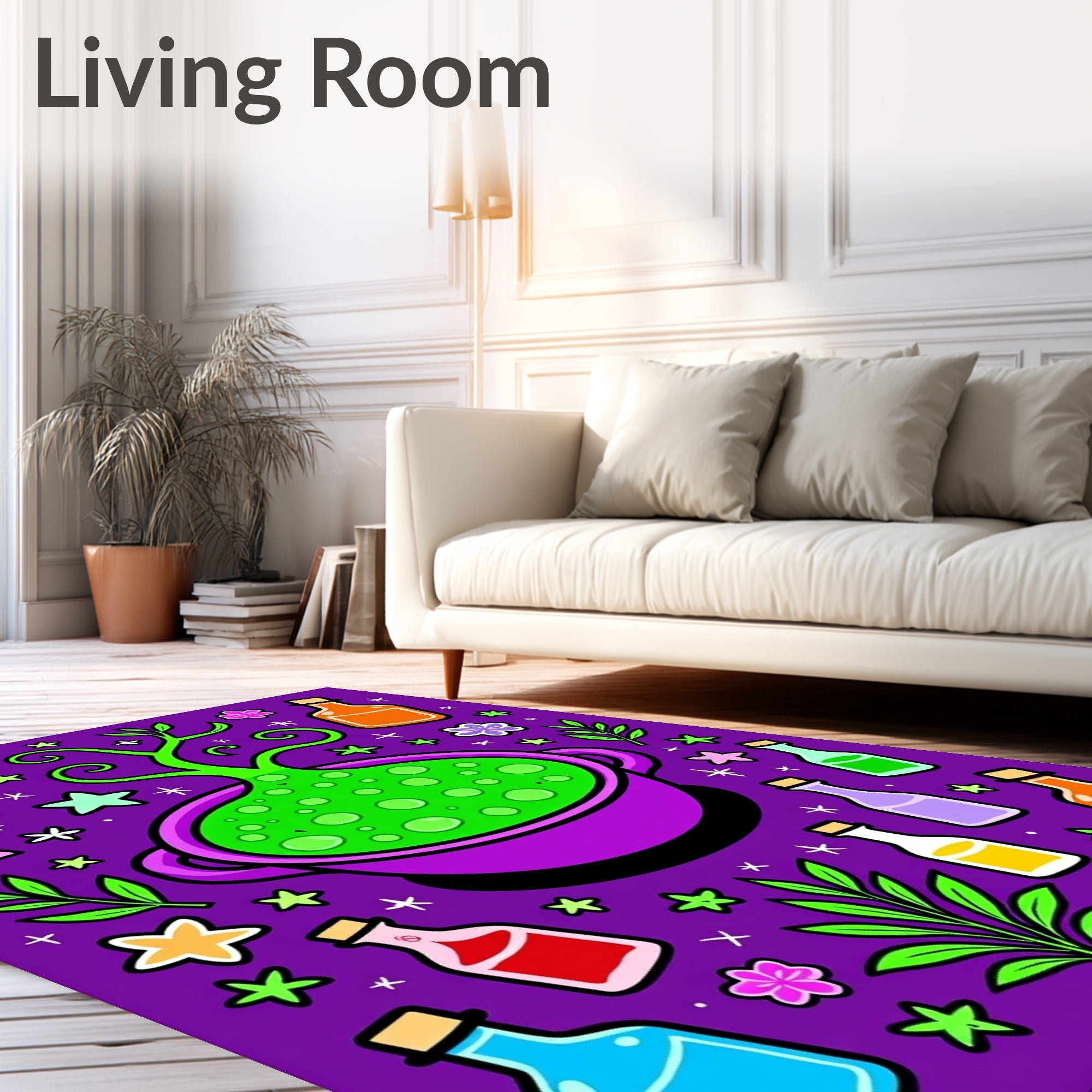 Whimsical Potion Star Pattern Rug