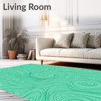 Aqua Swirls Pattern Design Rug
