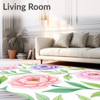 Floral Pastels Garden Pattern Rug