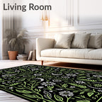 Mystical Floral Moon Branch Design Rug