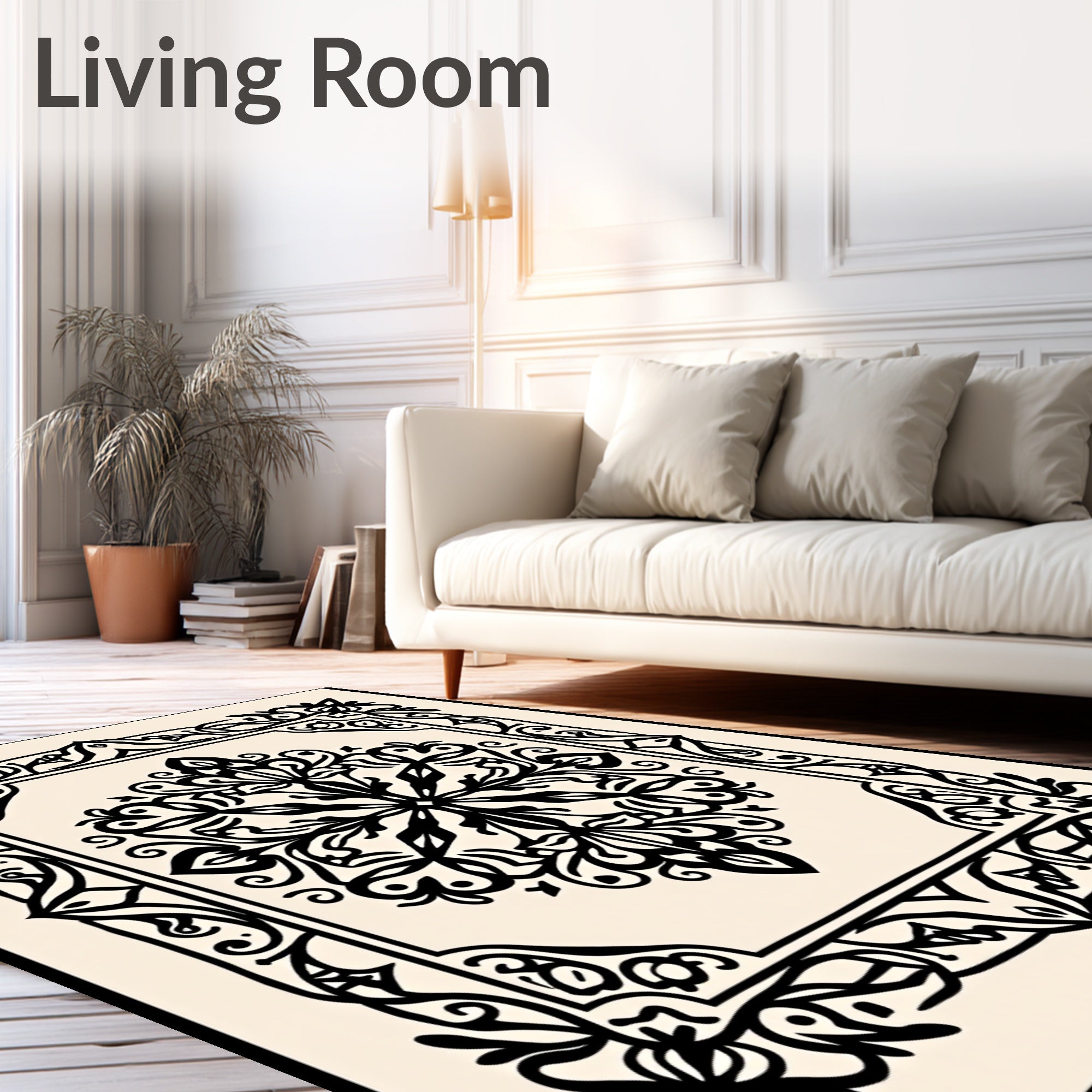 Classic Floral Mandala Pattern Rug