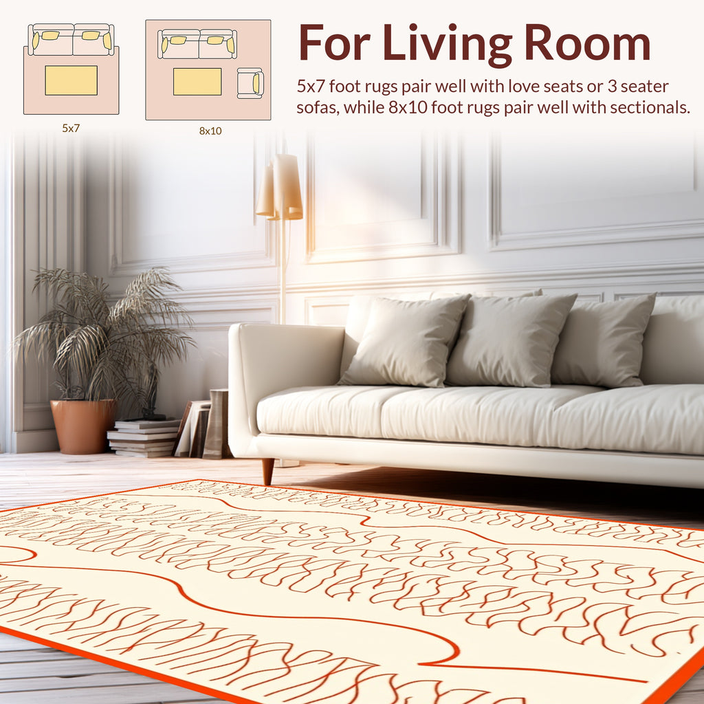 Terra Cotta Organic Wave Stripe Rug