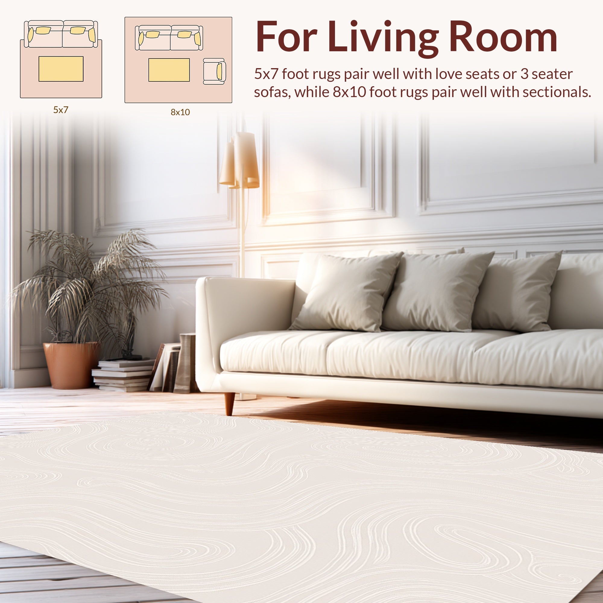 Minimalist Abstract Swirl Pattern Rug