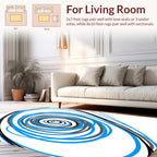 Abstract Swirl Blue Black Gray Design Rug