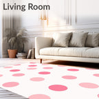 Sweet Pink Polka Dot Pattern Rug