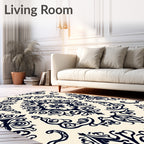 Classic Damask Swirl Pattern Rug