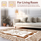 Abstract Brown Geometric Symmetry Rug