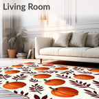 Orange Pumpkin Vine Pattern Rug