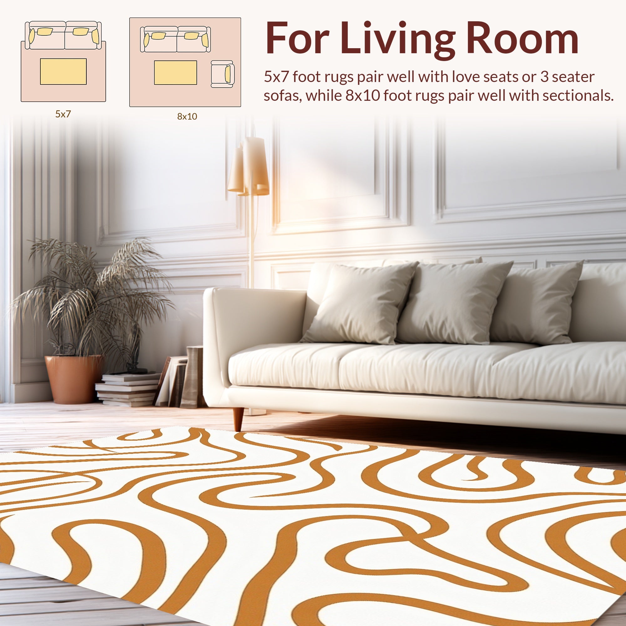 Abstract Swirling Lines Pattern Rug