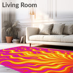 Vibrant Fiery Swirls Pattern Rug