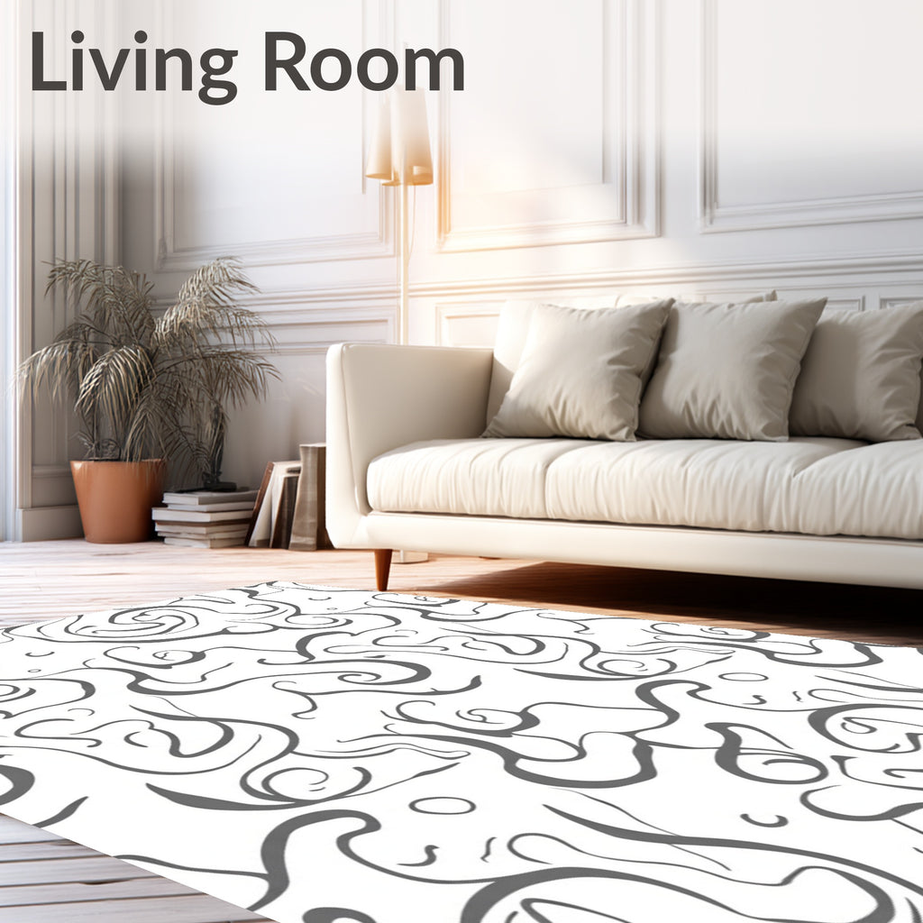 Modern Abstract Swirl Pattern Rug
