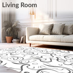 Modern Abstract Swirl Pattern Rug