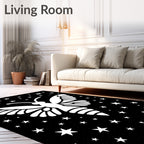 Night Sky Butterfly with Stars Pattern Rug