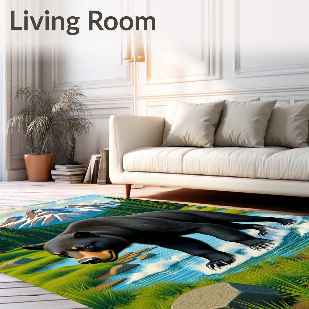 Majestic Bear Nature Scene Rug
