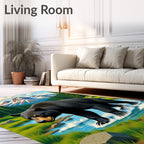 Majestic Bear Nature Scene Rug