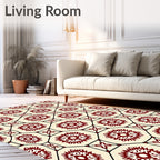 Antique Floral Octagon Pattern Rug