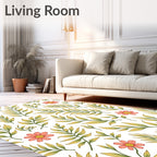Botanical Floral Leaf Pattern Rug
