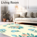 Floral Bouquet Pattern Pastel Rug