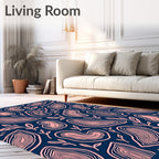 Abstract Organic Wood Grain Lines Rug