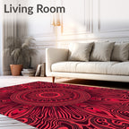 Intricate Red Mandala Pattern Rug
