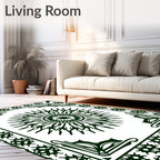 Bold Ornate Radial Floral Pattern Rug
