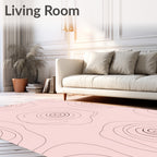 Pink Subtle Swirl Floral Contour Rug