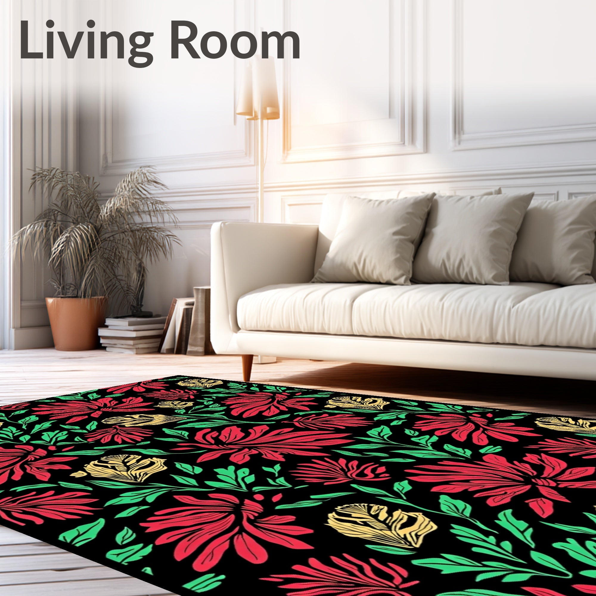Bold Floral Pattern Design Rug