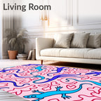 Whimsical Lizard Pattern Playful Design Rug