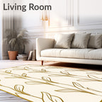 Gold Floral Vine Pattern Rug