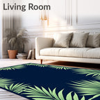 Tropical Palm Leaf Border Design Rug