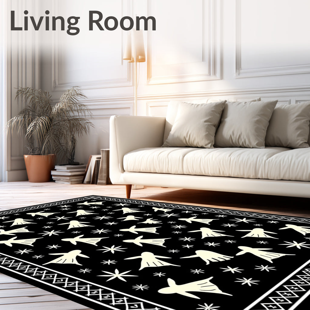 Whimsical Figure Starburst Pattern Rug