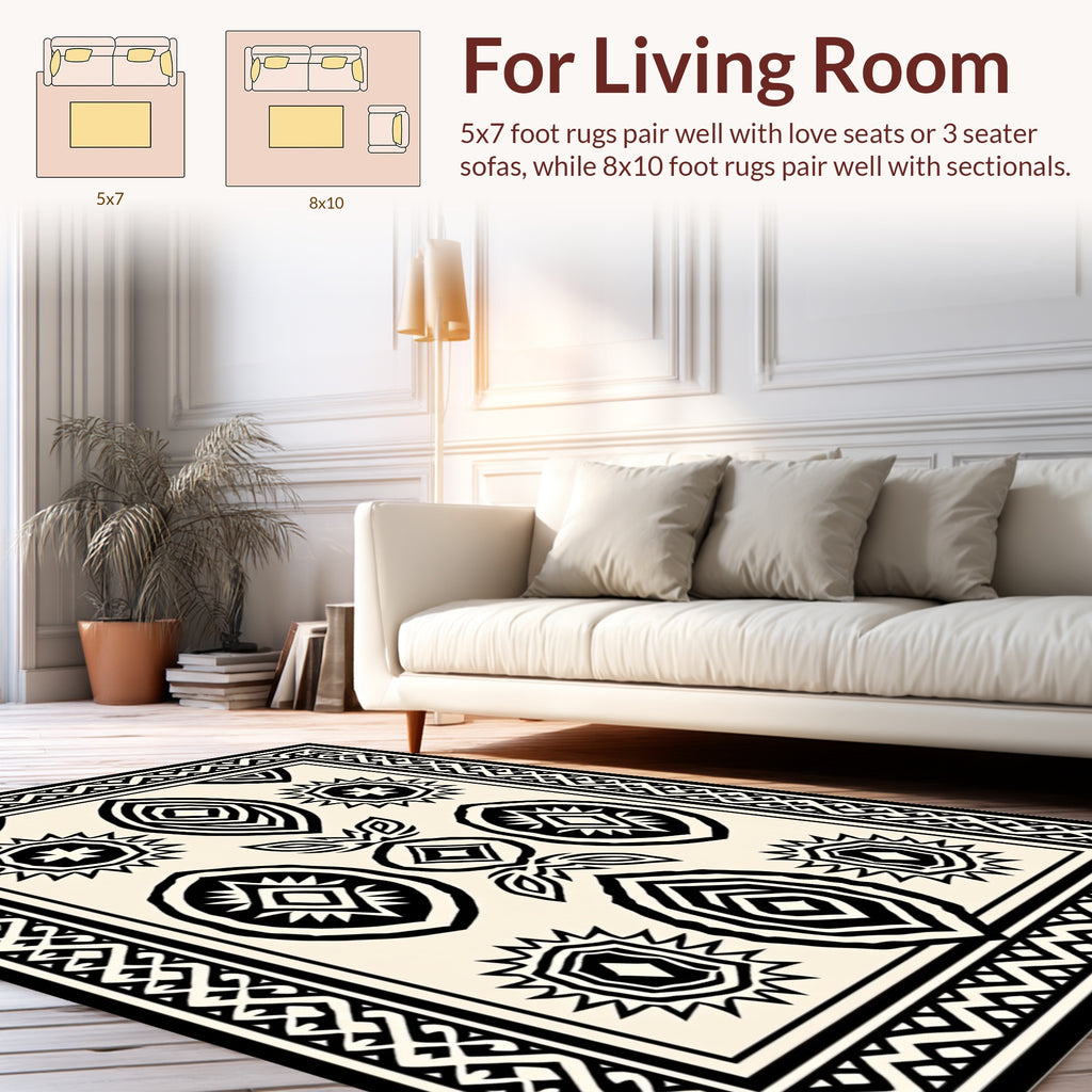 Bold Geometric Sunburst Eye Pattern Rug