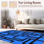 Blue Abstract Geometric Pattern Rug