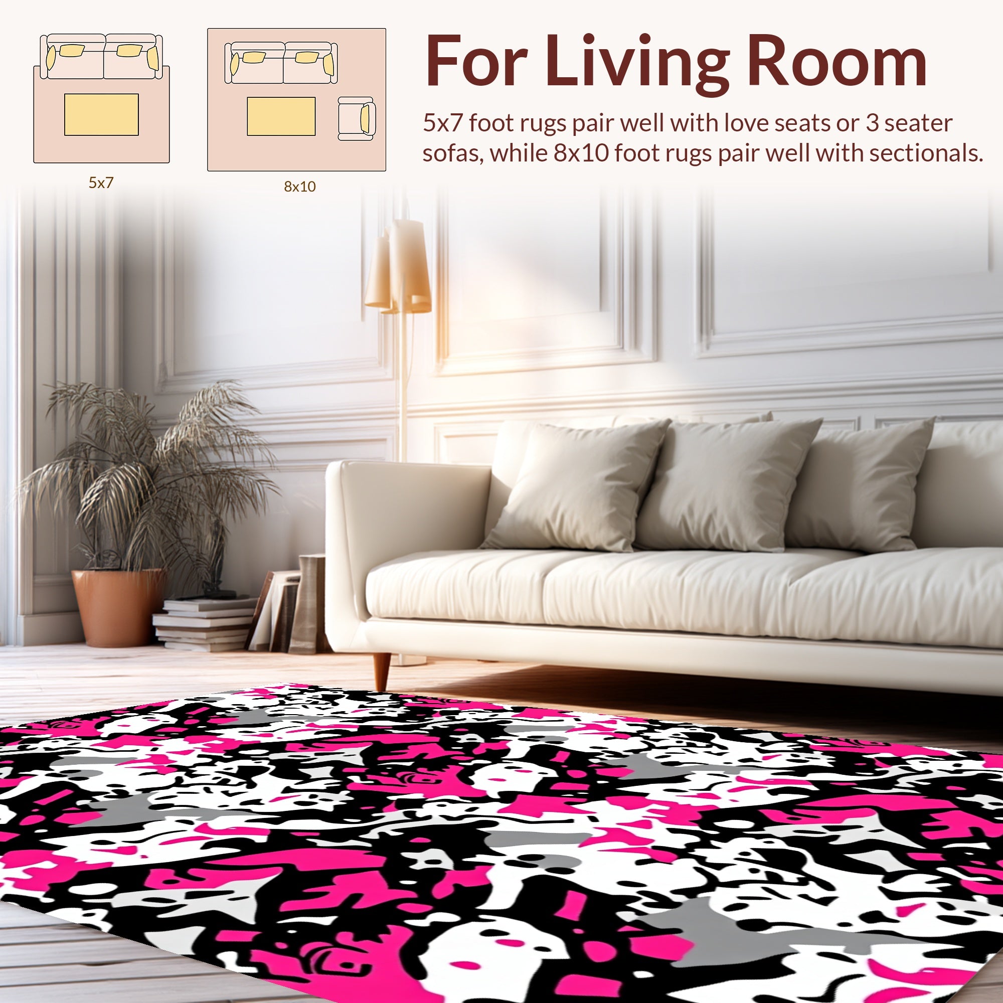 Abstract Graffiti Pink And Black Rug