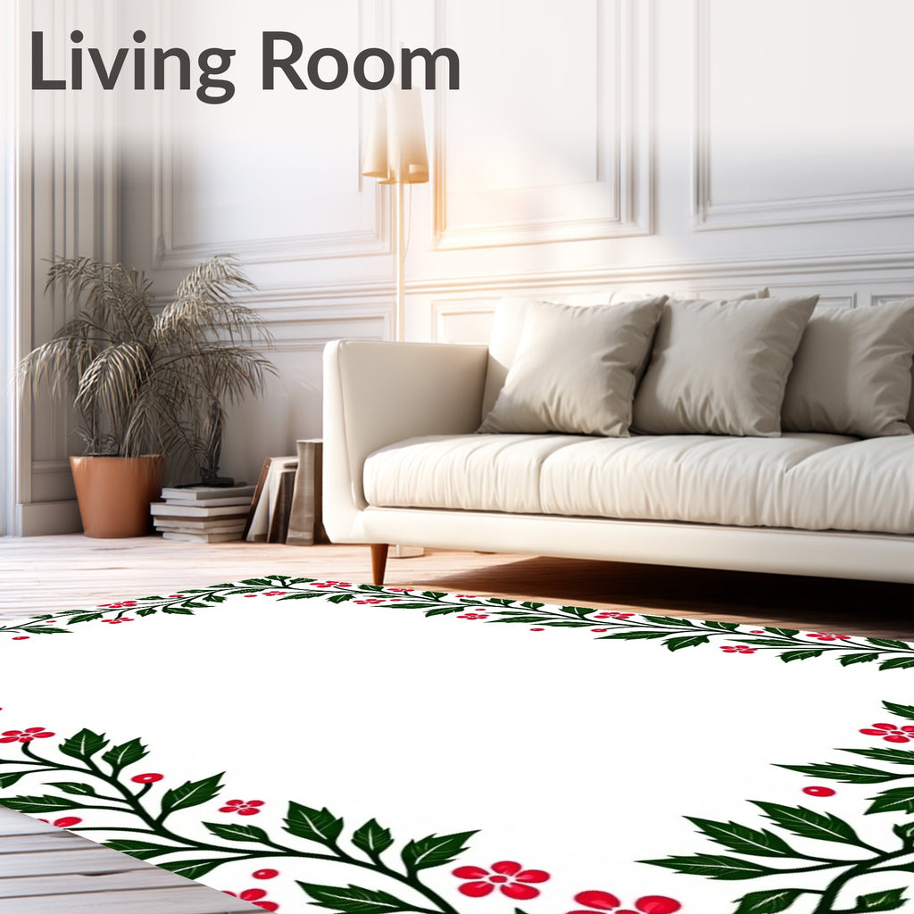 Red Berry Vine Garland Rug