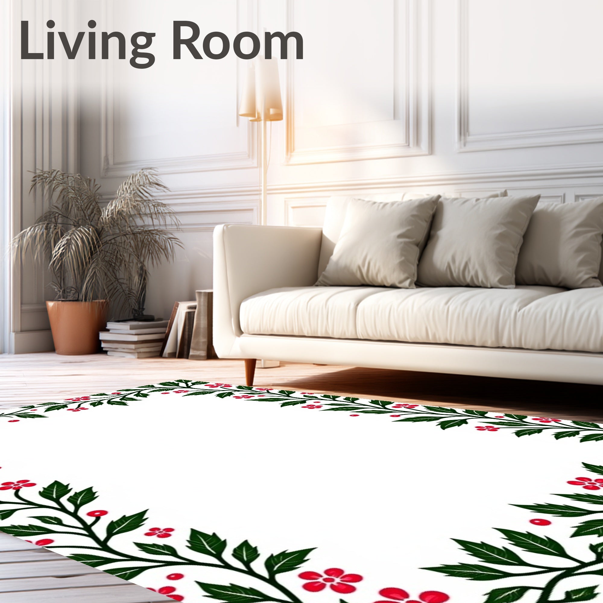 Red Berry Vine Garland Rug