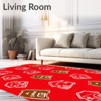 Charming Houses with Signage Pattern Rug