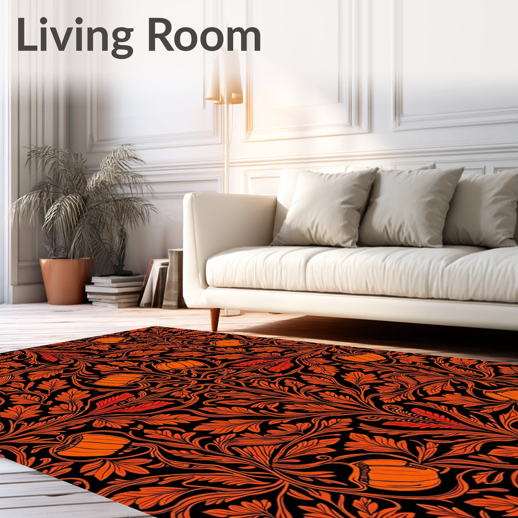 Orange Blossom Vine Pattern Rug