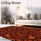 Orange Blossom Vine Pattern Rug