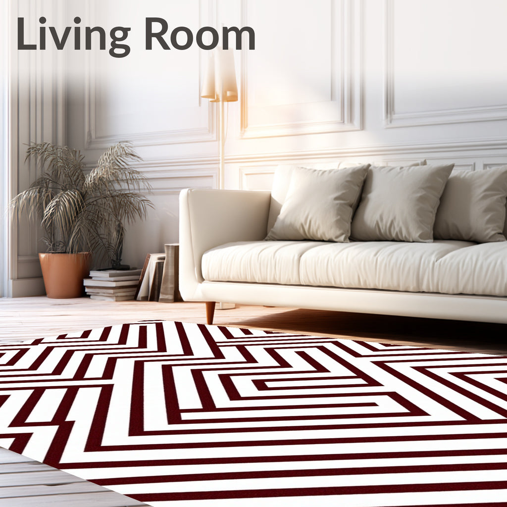 Geometric Maze Pattern Rug