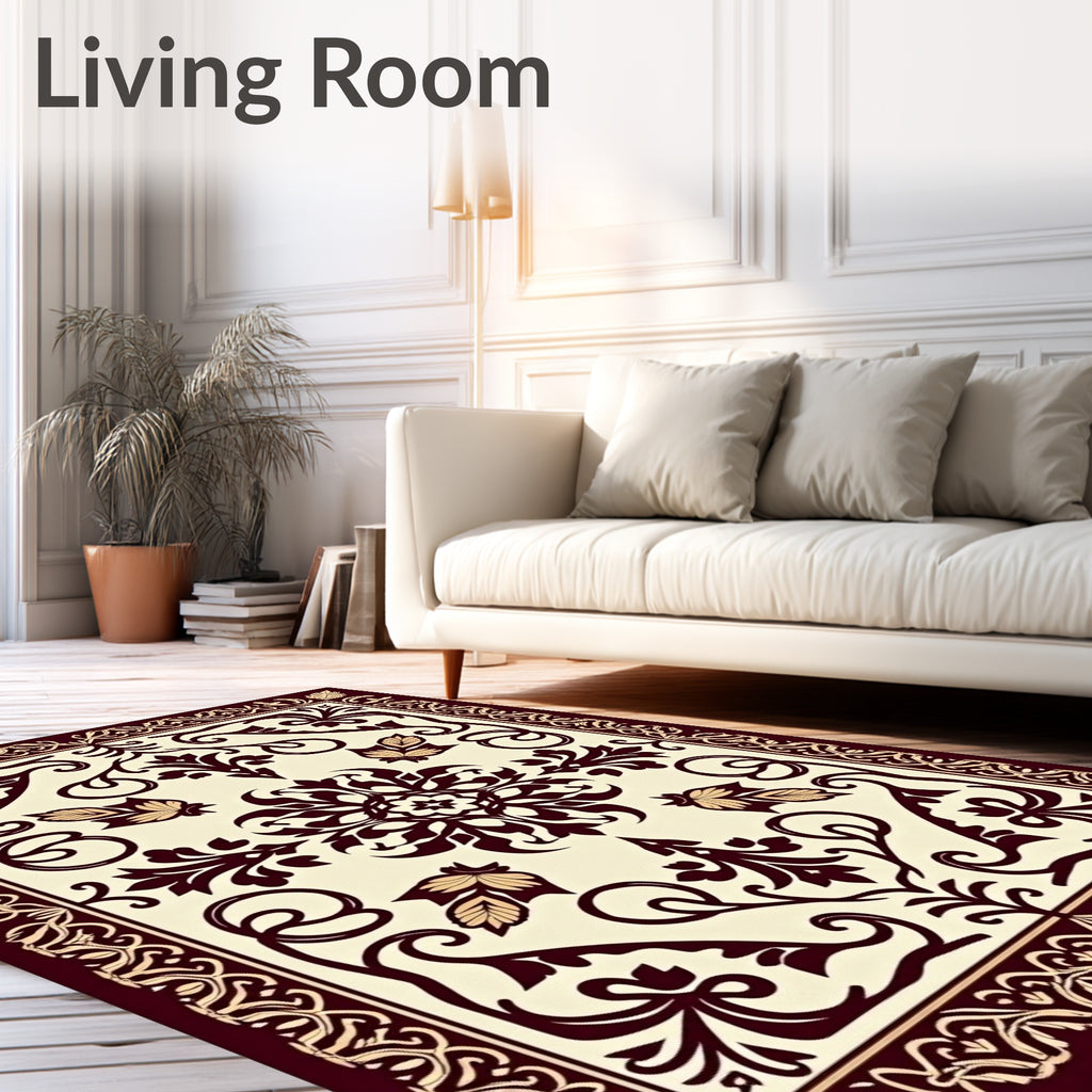 Ornate Floral Pattern Design Rug