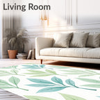 Delicate Leaf Patterned Pastel Rug