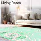 Soft Floral Swirls Pattern Rug