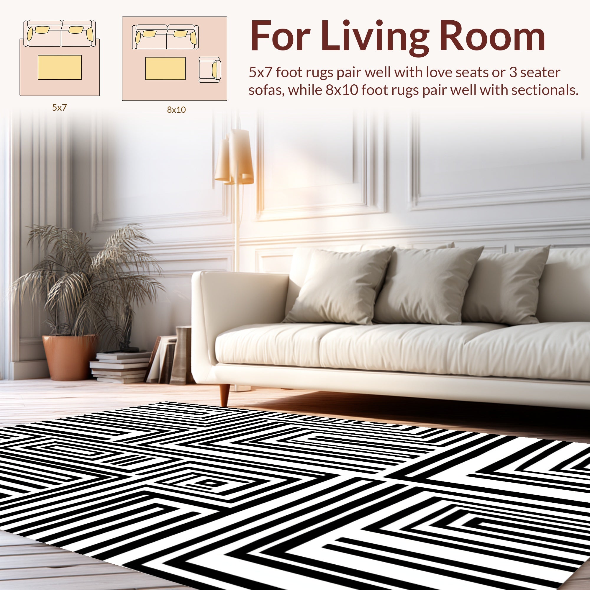 Abstract Geometric Maze Pattern Rug