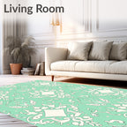 Ornate Floral Diamond Pattern Rug